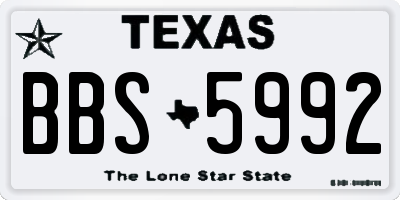 TX license plate BBS5992