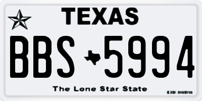 TX license plate BBS5994