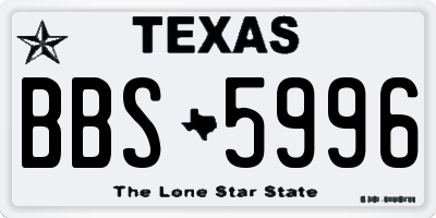 TX license plate BBS5996