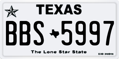 TX license plate BBS5997