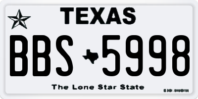 TX license plate BBS5998