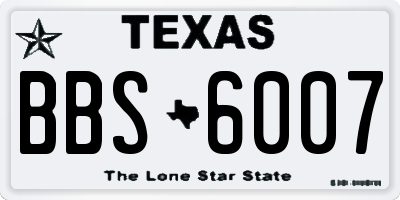 TX license plate BBS6007