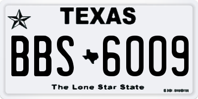 TX license plate BBS6009