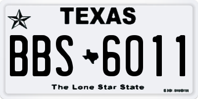 TX license plate BBS6011