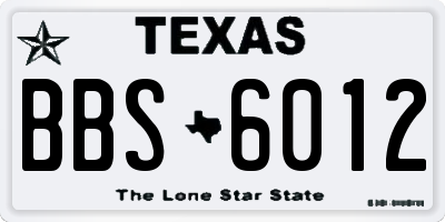 TX license plate BBS6012