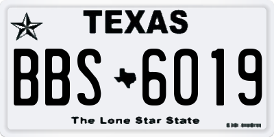 TX license plate BBS6019