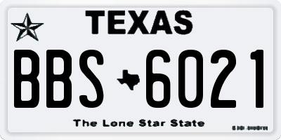 TX license plate BBS6021