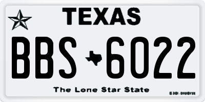 TX license plate BBS6022