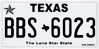TX license plate BBS6023