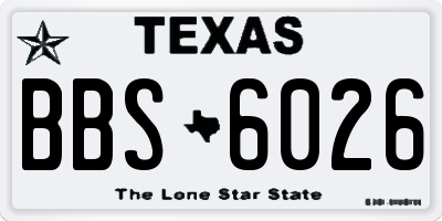 TX license plate BBS6026
