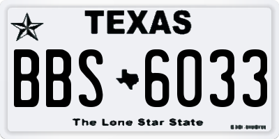 TX license plate BBS6033