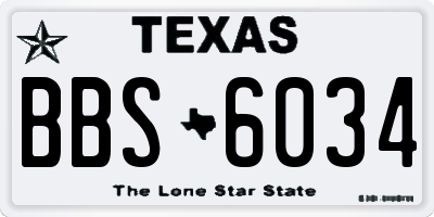 TX license plate BBS6034