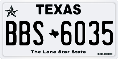 TX license plate BBS6035