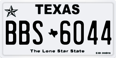 TX license plate BBS6044