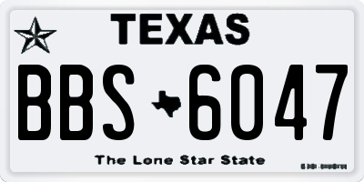 TX license plate BBS6047