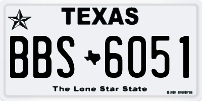 TX license plate BBS6051