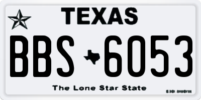 TX license plate BBS6053