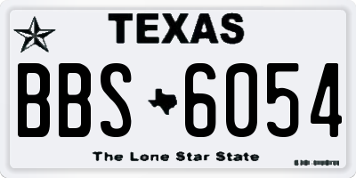 TX license plate BBS6054