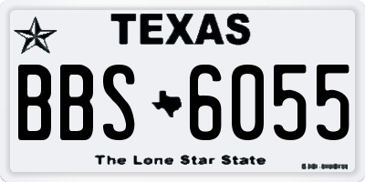 TX license plate BBS6055