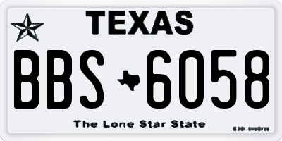 TX license plate BBS6058