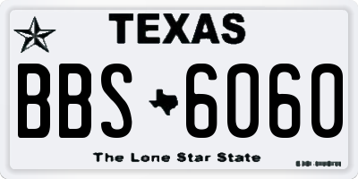 TX license plate BBS6060