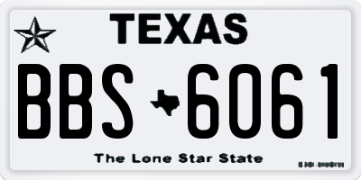 TX license plate BBS6061