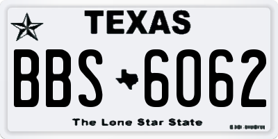 TX license plate BBS6062