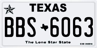 TX license plate BBS6063