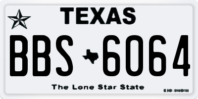 TX license plate BBS6064