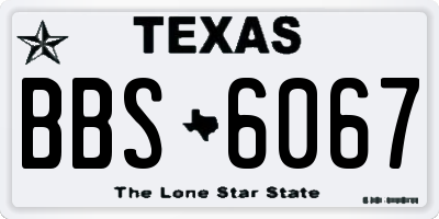 TX license plate BBS6067