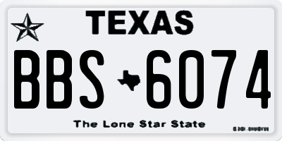 TX license plate BBS6074