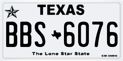 TX license plate BBS6076