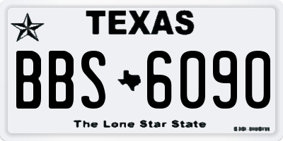 TX license plate BBS6090