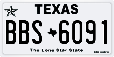 TX license plate BBS6091