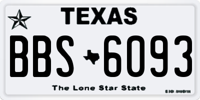 TX license plate BBS6093