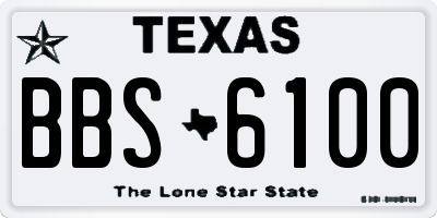 TX license plate BBS6100