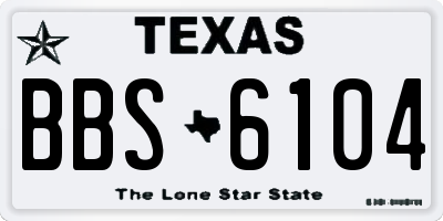 TX license plate BBS6104