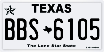 TX license plate BBS6105