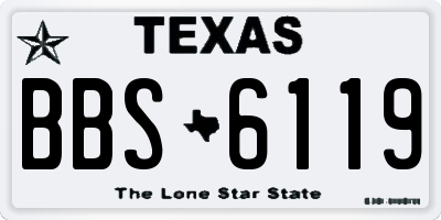 TX license plate BBS6119