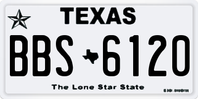 TX license plate BBS6120