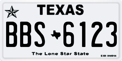 TX license plate BBS6123