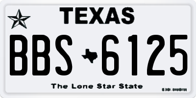TX license plate BBS6125