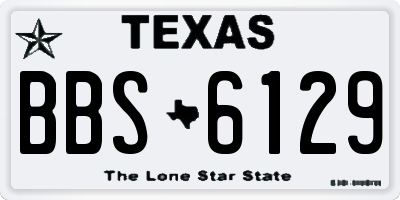 TX license plate BBS6129