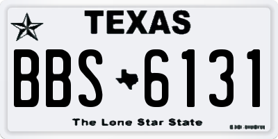 TX license plate BBS6131