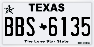 TX license plate BBS6135