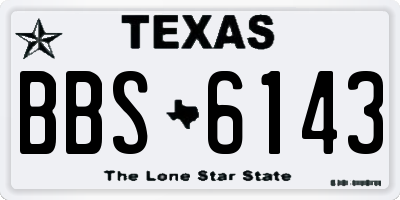 TX license plate BBS6143