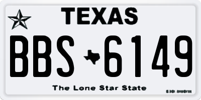TX license plate BBS6149