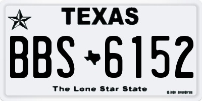 TX license plate BBS6152
