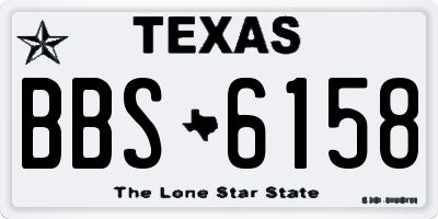 TX license plate BBS6158