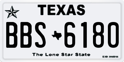 TX license plate BBS6180